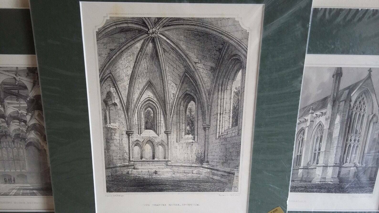 Large Genuine Vintage Mounted Engraved Prints Architecture Castle Chapel Church Cathedral Places Of Interest Scotland photo buy