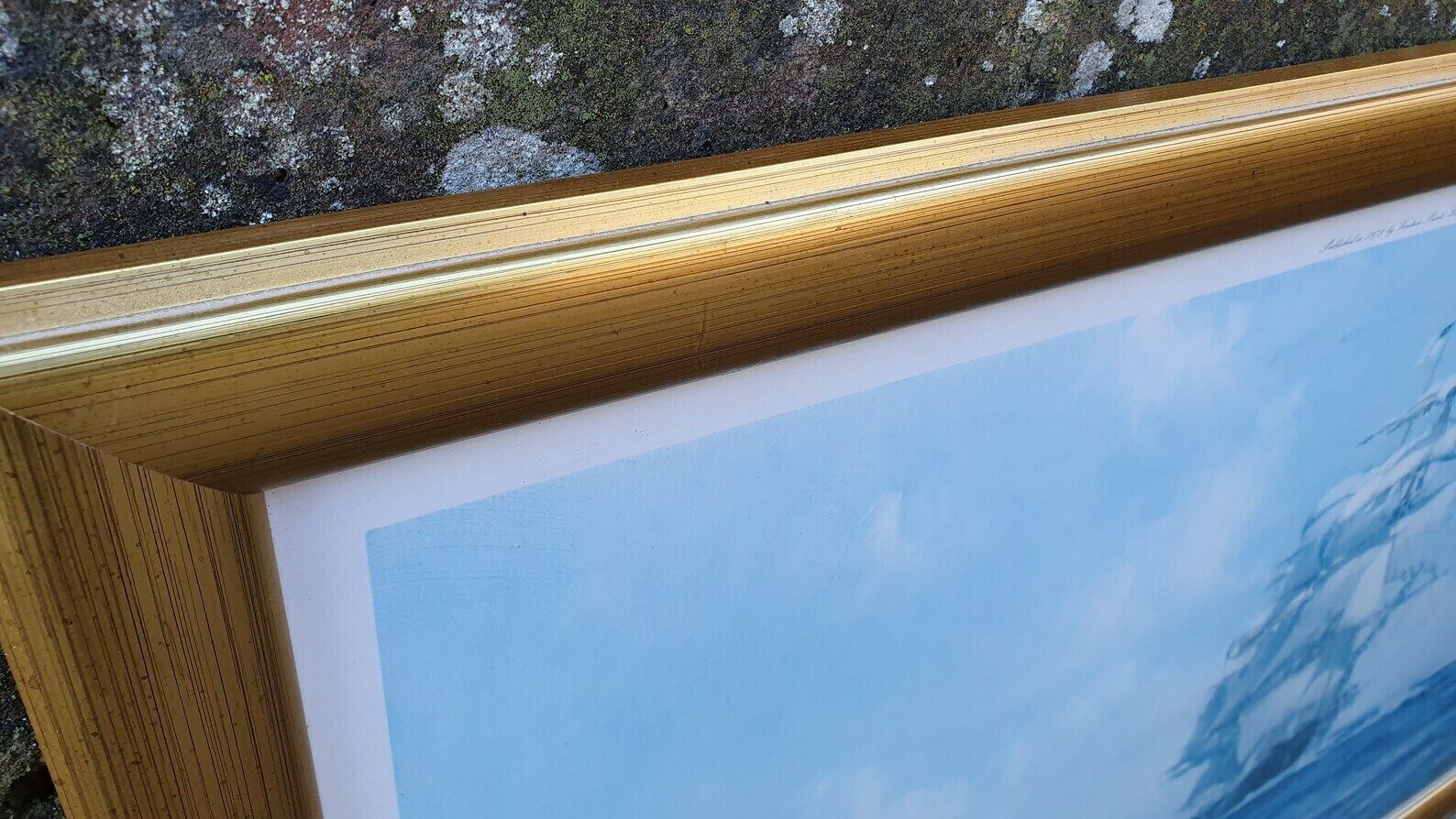 photo furniture Large Vintage Print Of Ship Up Channel, The Lahloo Print By Montague Dawson C1973