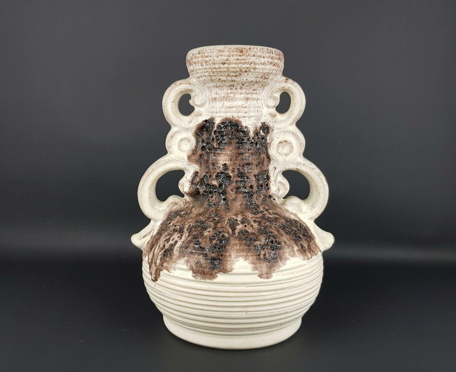 Vintage Dumler Und Breiden Keramik Fat Lava Vase, West German Pottery 1950s 1960s