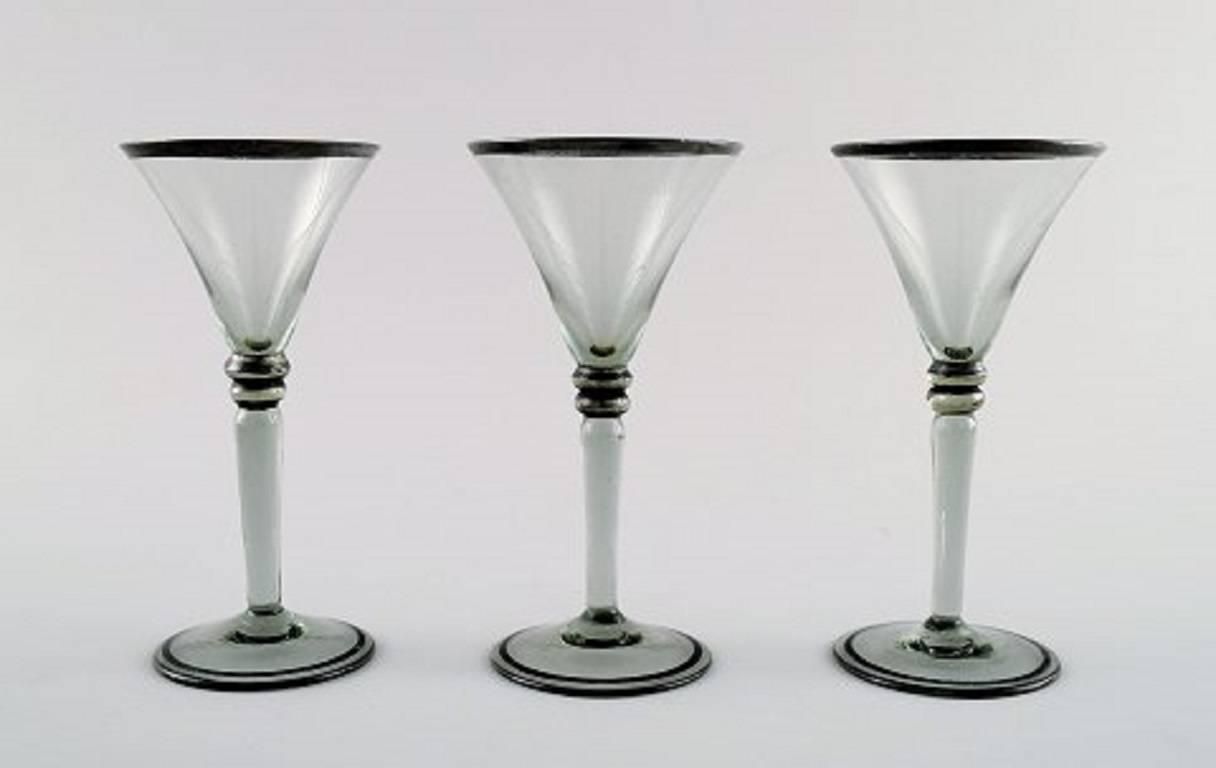 Simon Gate For Orrefors, Art Deco Art Glass 9 Piece Liqueur Set With Decanter photo Home Decor