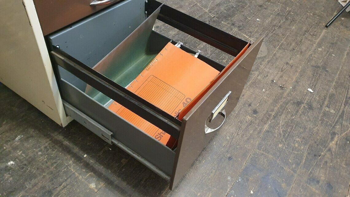 Vintage 70’s Retro Work Drawers And File Drawer Chrome Metal Artisan Artist Work Hub Storage Office photo vinterior