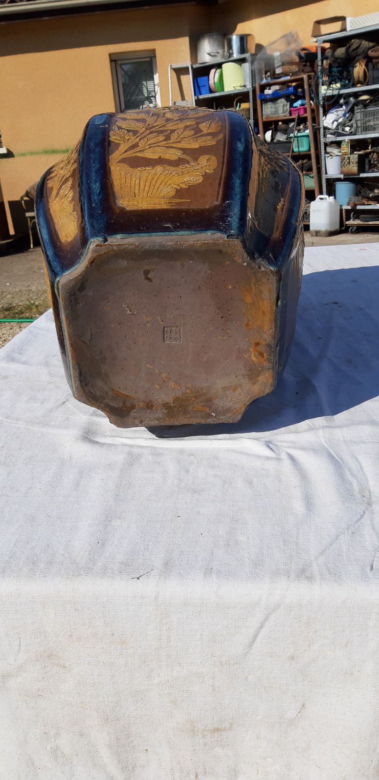 Home Decor China Vase In Enamelled Sandstone Stamped Hollow Stamp photo