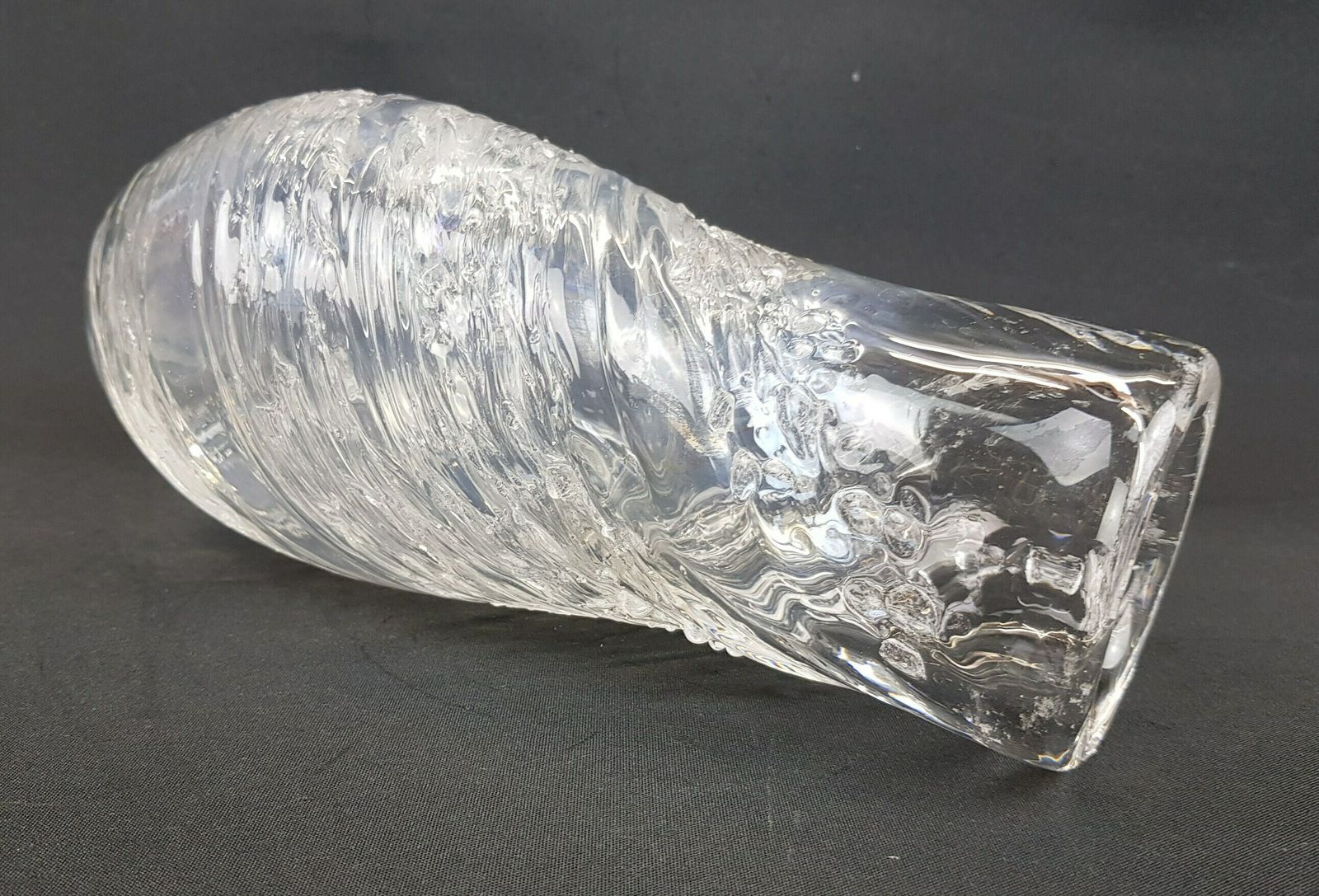 Vintage 1960s Maleras Glasbruk Swedisch Art Vase, Signed By Folke Walving photo Home Decor