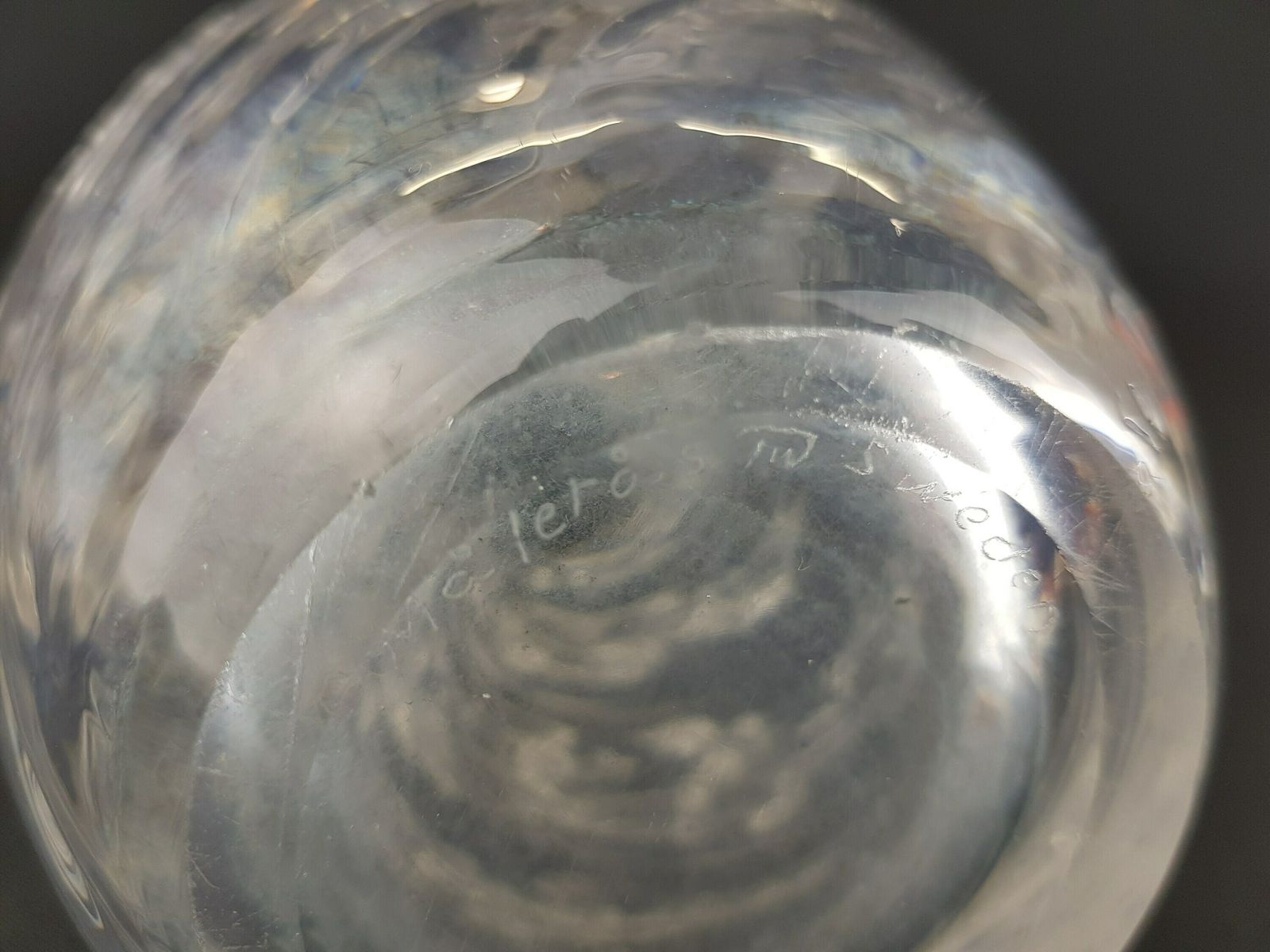 Vintage 1960s Maleras Glasbruk Swedisch Art Vase, Signed By Folke Walving photo vinterior