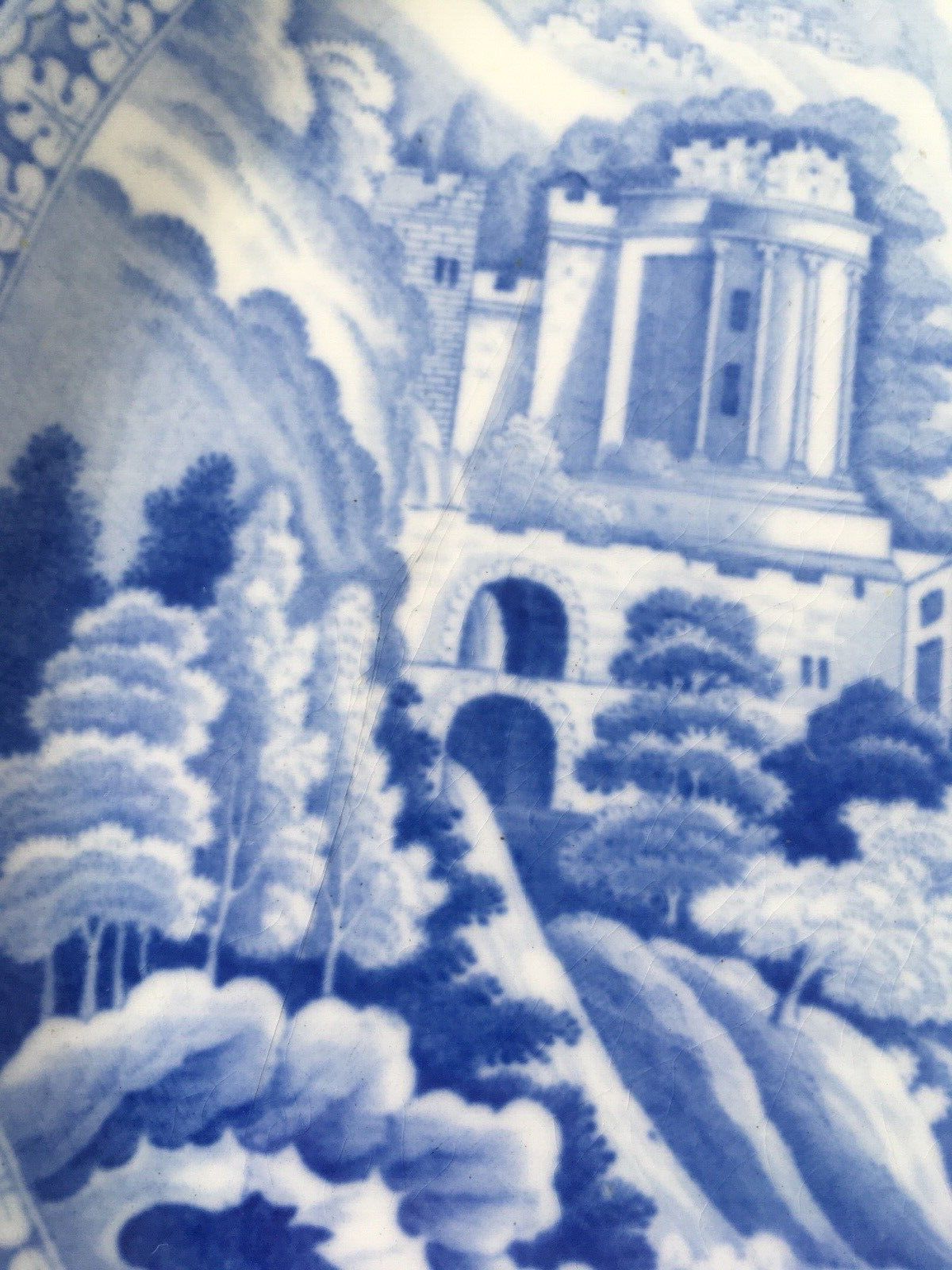 photo for sale Antique C1820 John And Richard Riley Claude Lorrain Blue And White Cabinet Plate