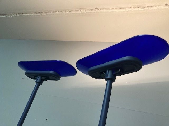 photo furniture Pair Of Blue Murano Glass Lamps From The 1980s Arteluce Jill Height 195 Cm Modern Design