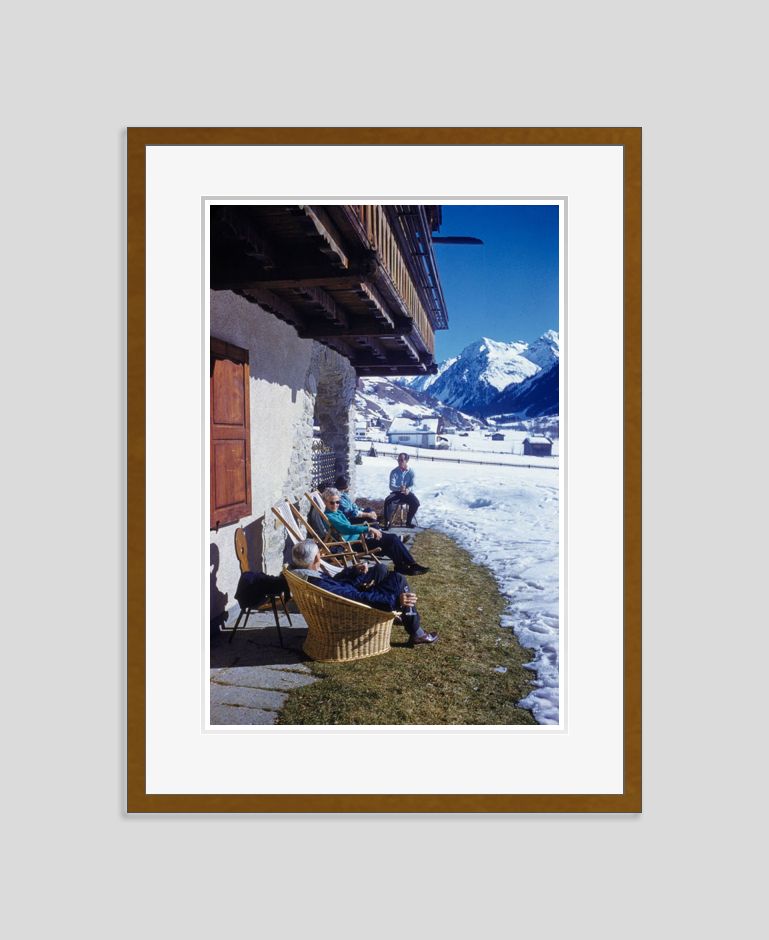 A Drink With A View By Toni Frissell Oversize Archival Pigment Print Framed In Brown