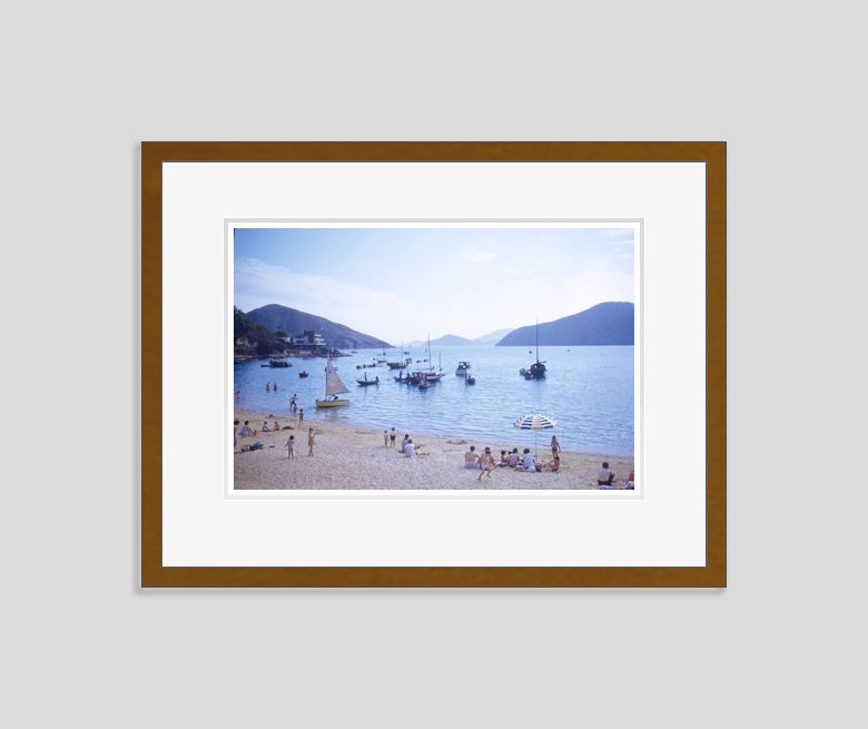 A Hong Kong Beach By Toni Frissell Archival Pigment Print Framed In Brown