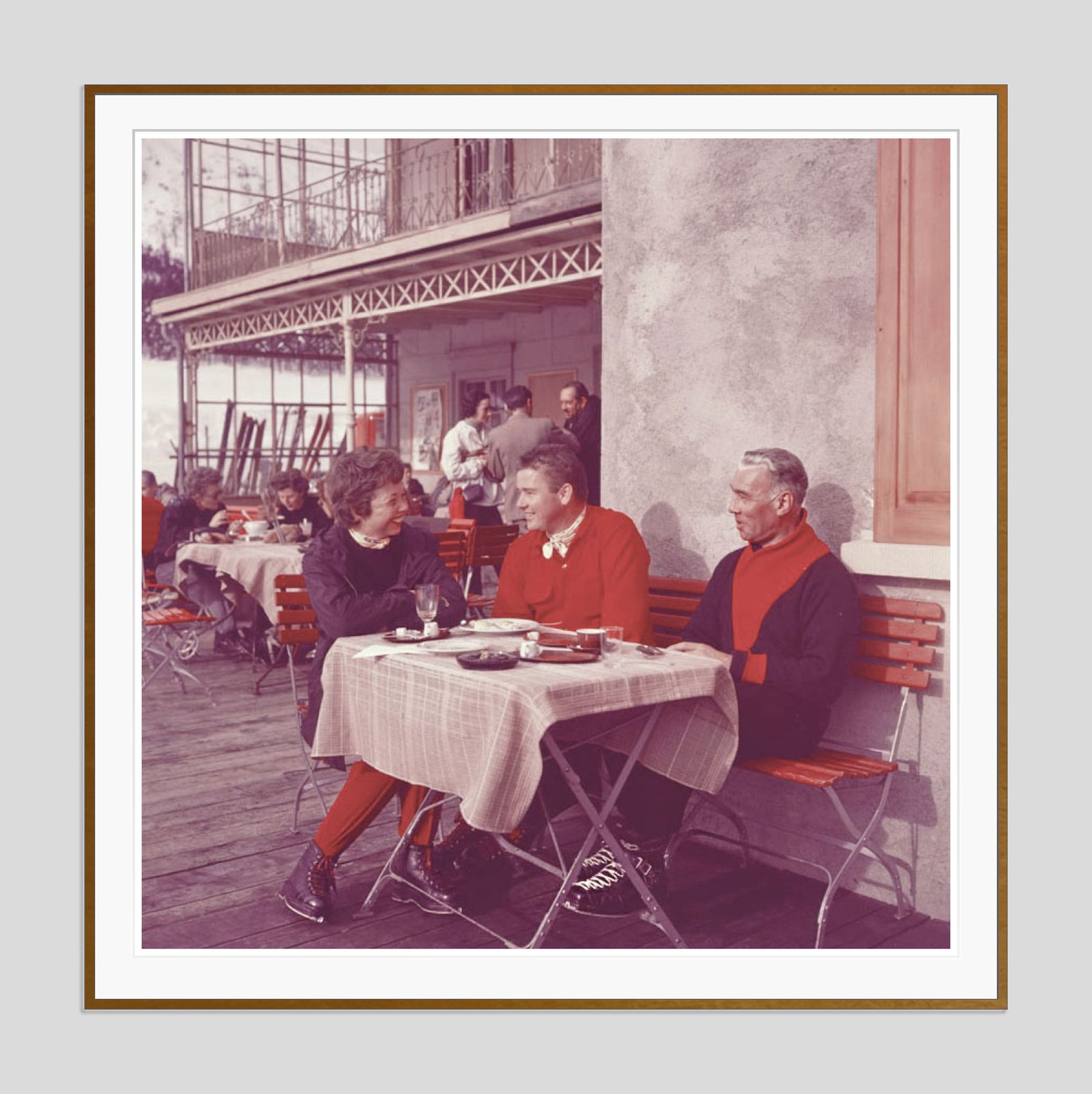 Apres Ski Time By Toni Frissell Oversize Archival Pigment Print Framed In Brown