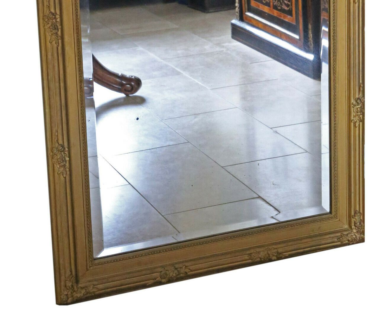 Antique C1900 Large Quality Gilt Floor Wall Overmantle Trumeau Mirror photo furniture