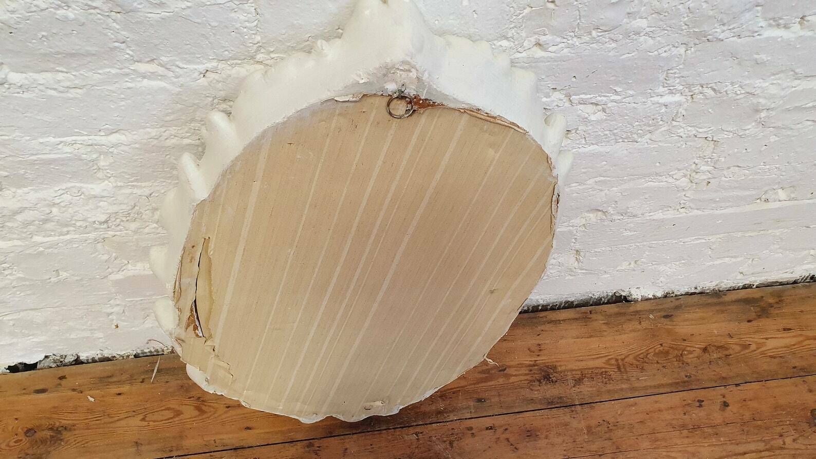 photo for sale Superb Large Chunky Ornate 60's Plaster Mirror Painted In Farrow And Ball Mirror