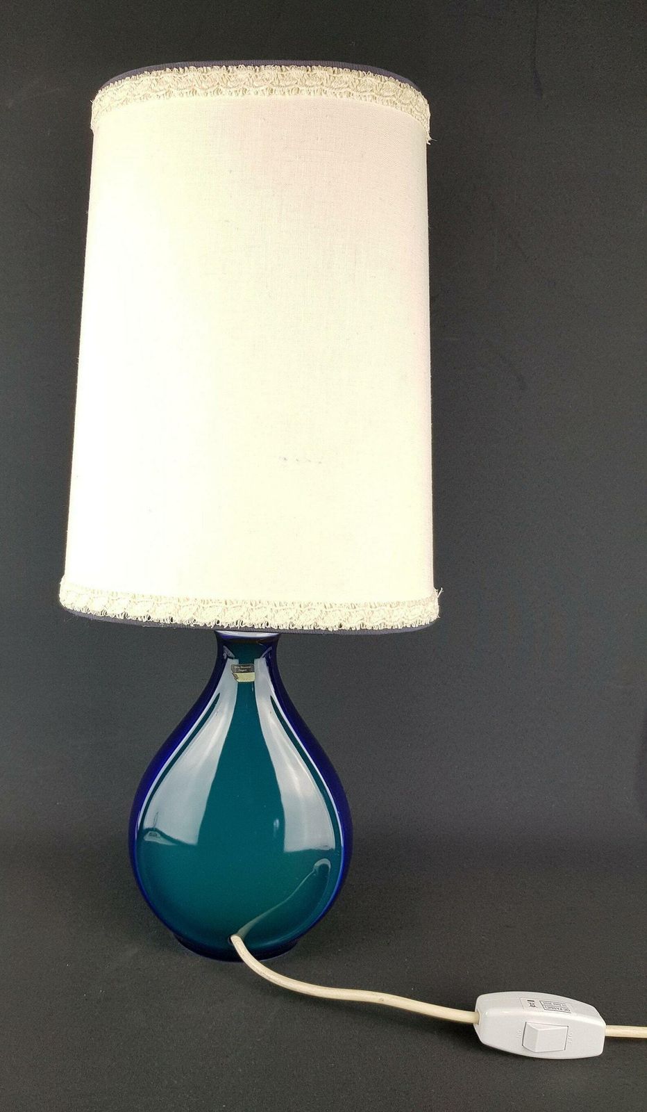 Vintage Blue And Green Alboth + Kaiser Porzellan Porcelain Table Lamp West German Pottery photo 192.0