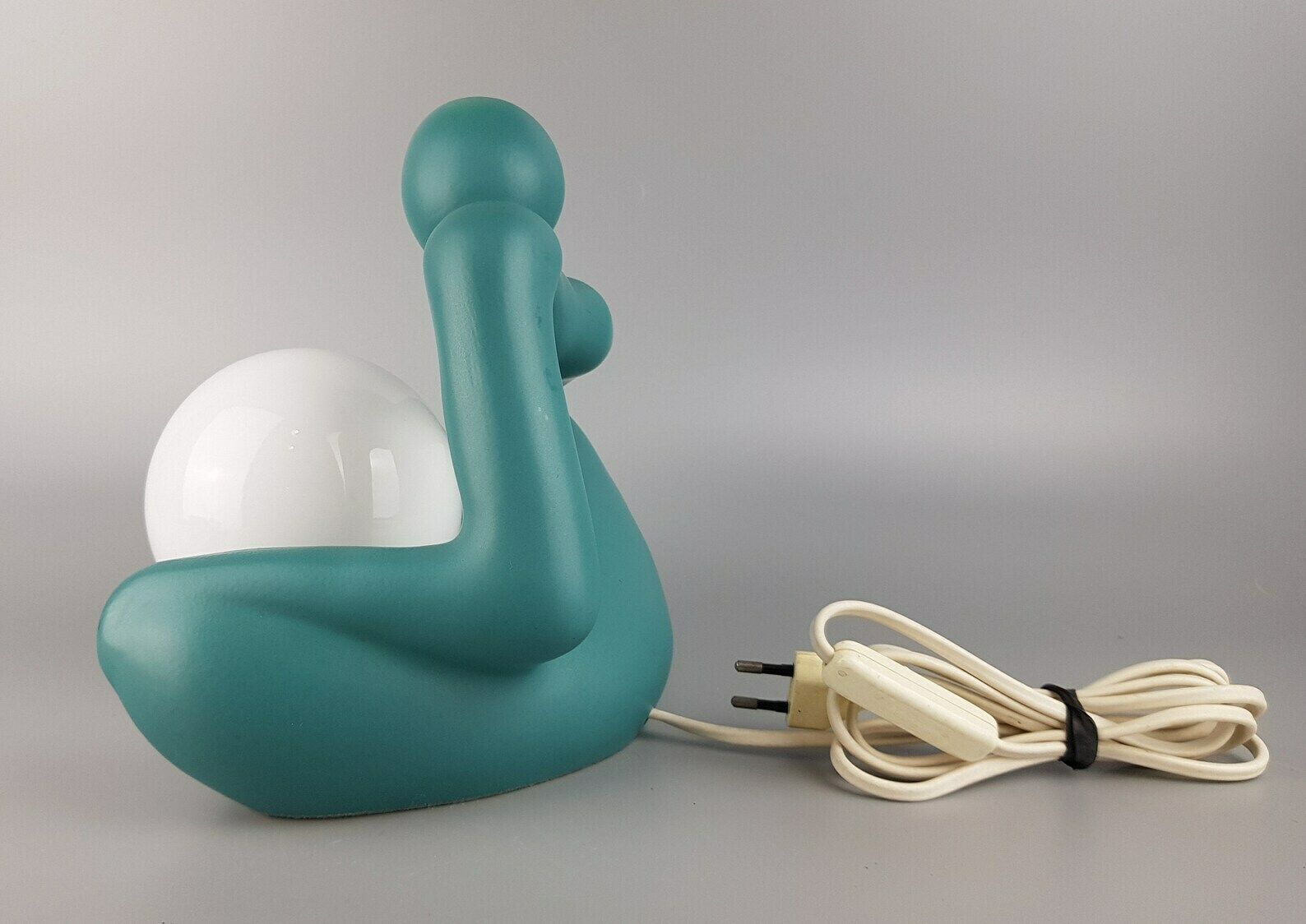 Vintage Lichtamik Germany Green Minimalist Table Lamp Sitting Figurine Germany 1980 90s photo furniture