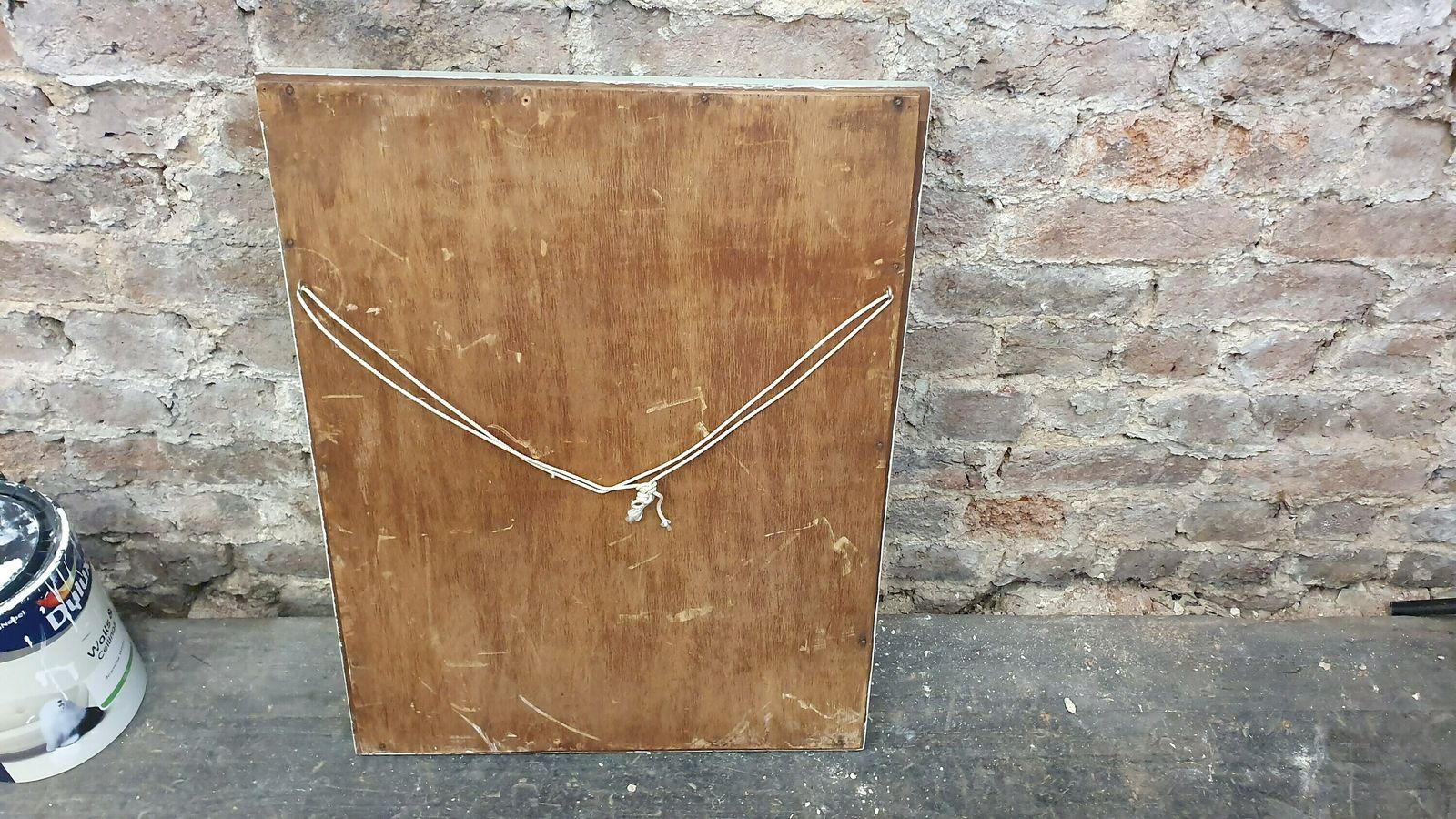 Large Bevelled Satin Wood Mirror Part Painted 1900’s Wall Décor Interior Home And Garden photo vintage