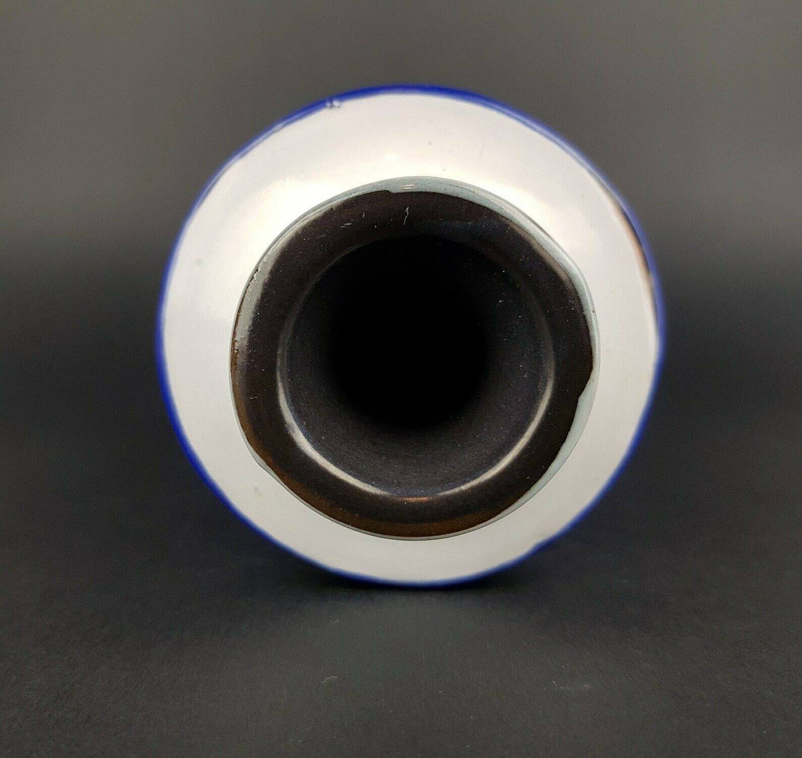Vintage Veb Haldensleben Blue And White Vase 3087 East German Pottery 1970s photo 51.0