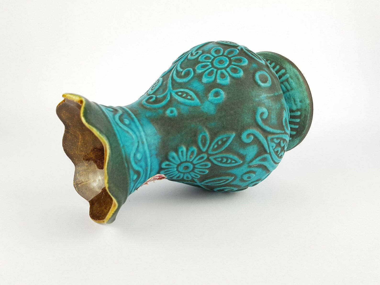 Vintage Blue Bay Keramik Fat Lava Vase 62 20 By Bodo Mans West German Pottery 1960 70s photo 53.0