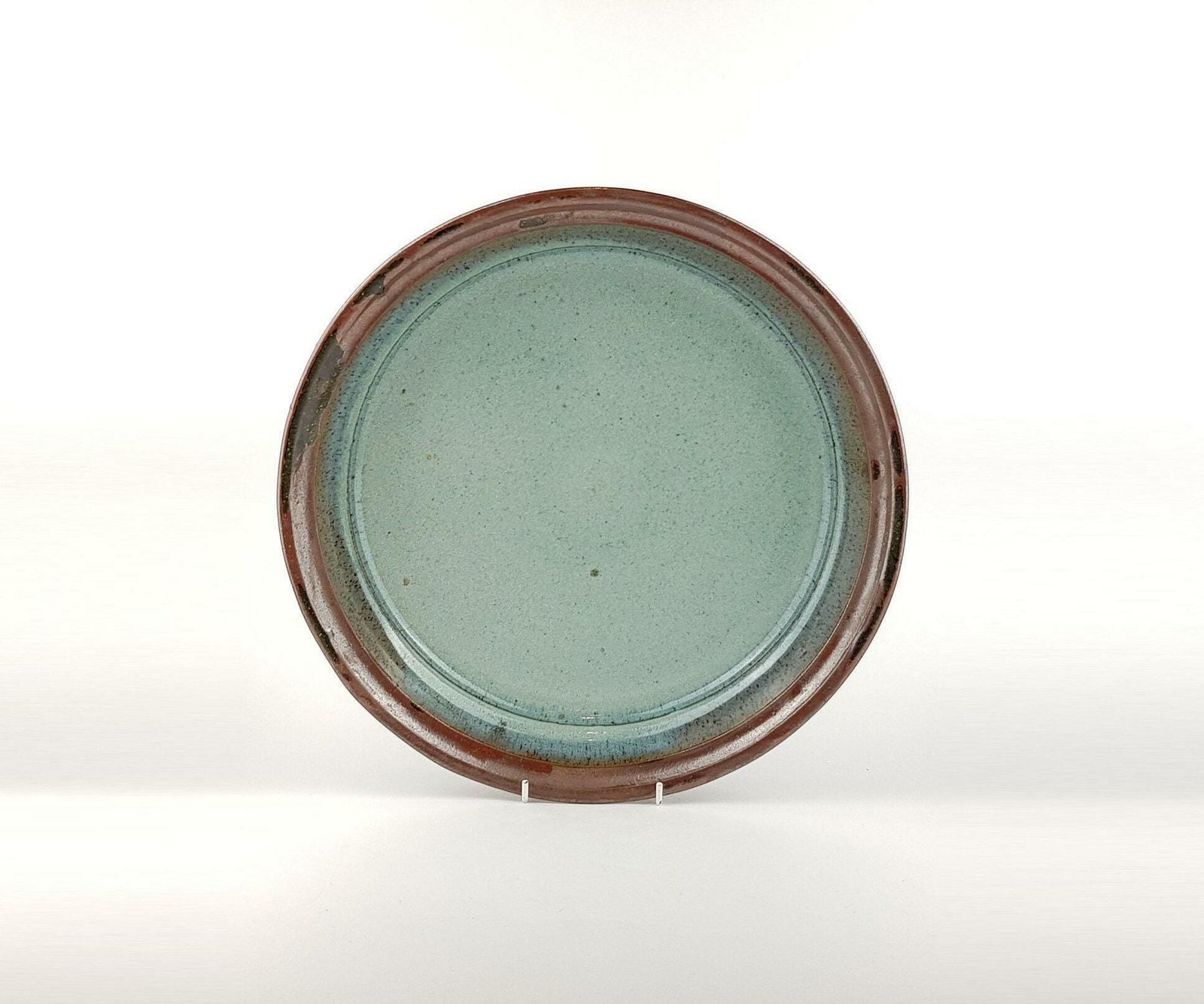 Vintage Studio Art Pottery Turquoise And Brown Bowl From West Germany 1960s