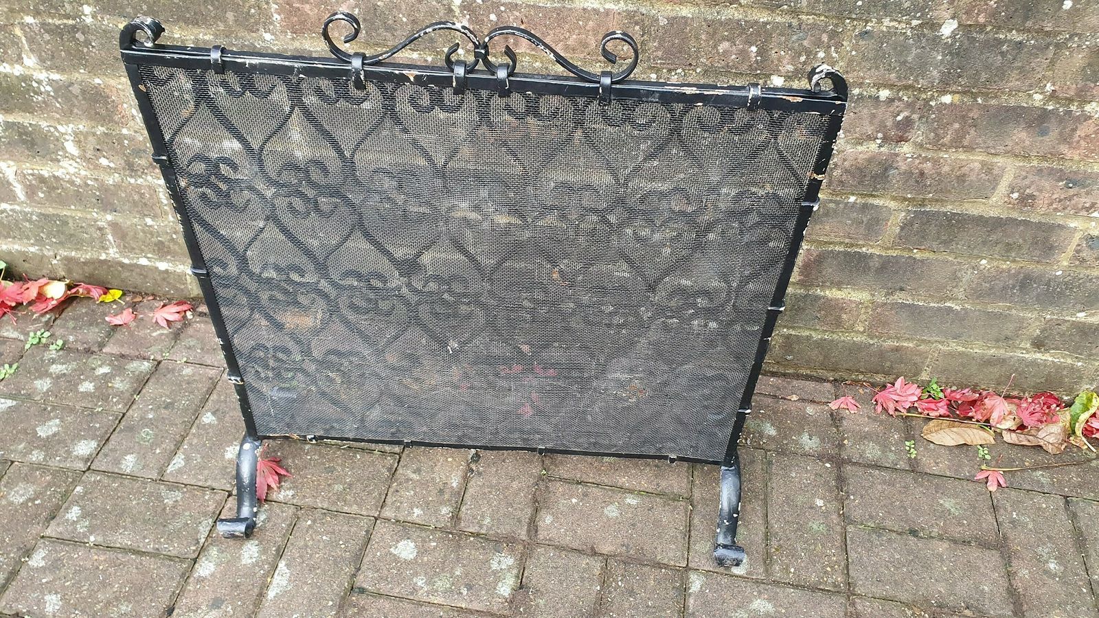 photo for sale Heavy Solid Vintage Iron Spark Guard Fireplace 1980’s