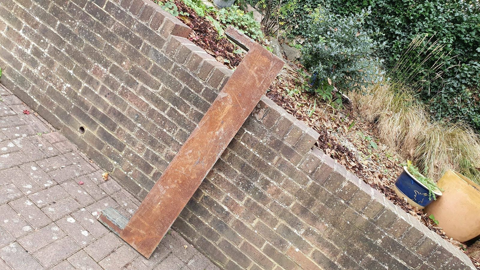 photo for sale Large Vintage Copper Fireplace Fender Fire Curb Oxidised
