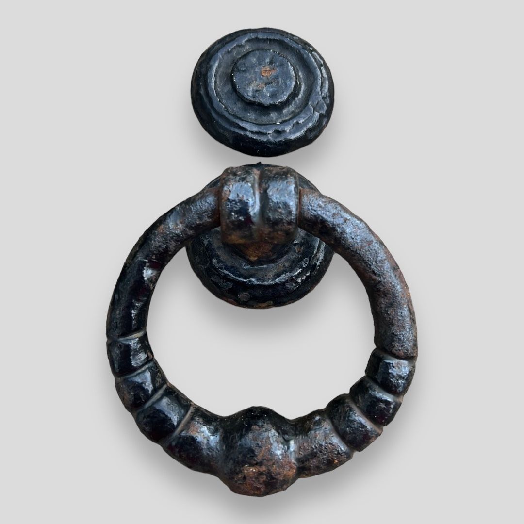 Antique Cast Iron Door Knocker, Letterbox And Striker photo buy