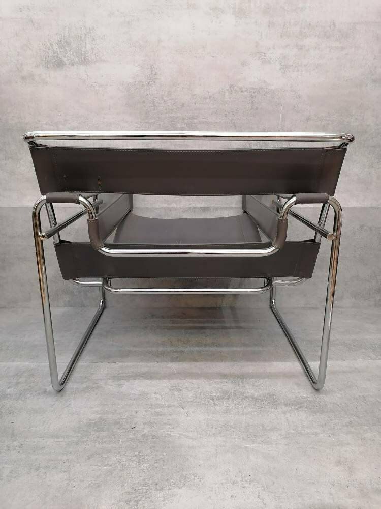 Marcel Breuer Wassily Style Grey B3 Chairs 1980s Italy By Fasem photo 2097.0