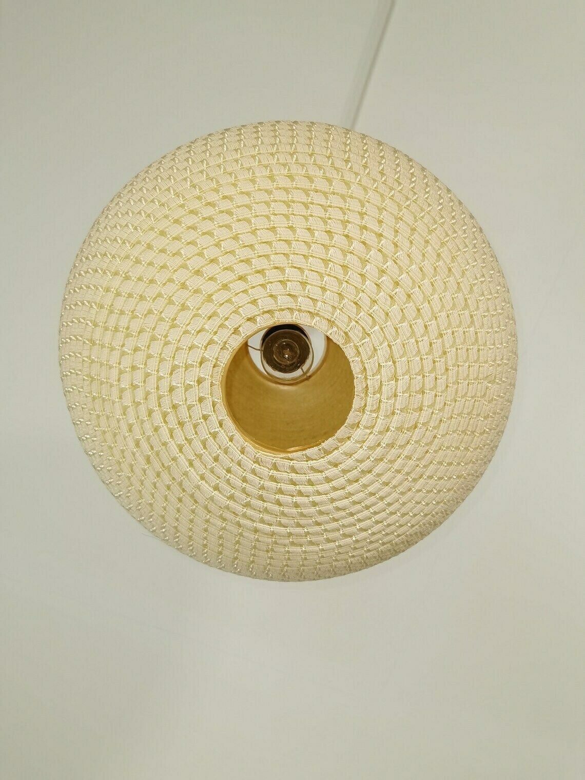 Mid Century, Large Temde Hanging Lamp From The 1960s   With Synthetic Fiber Shade photo vintage