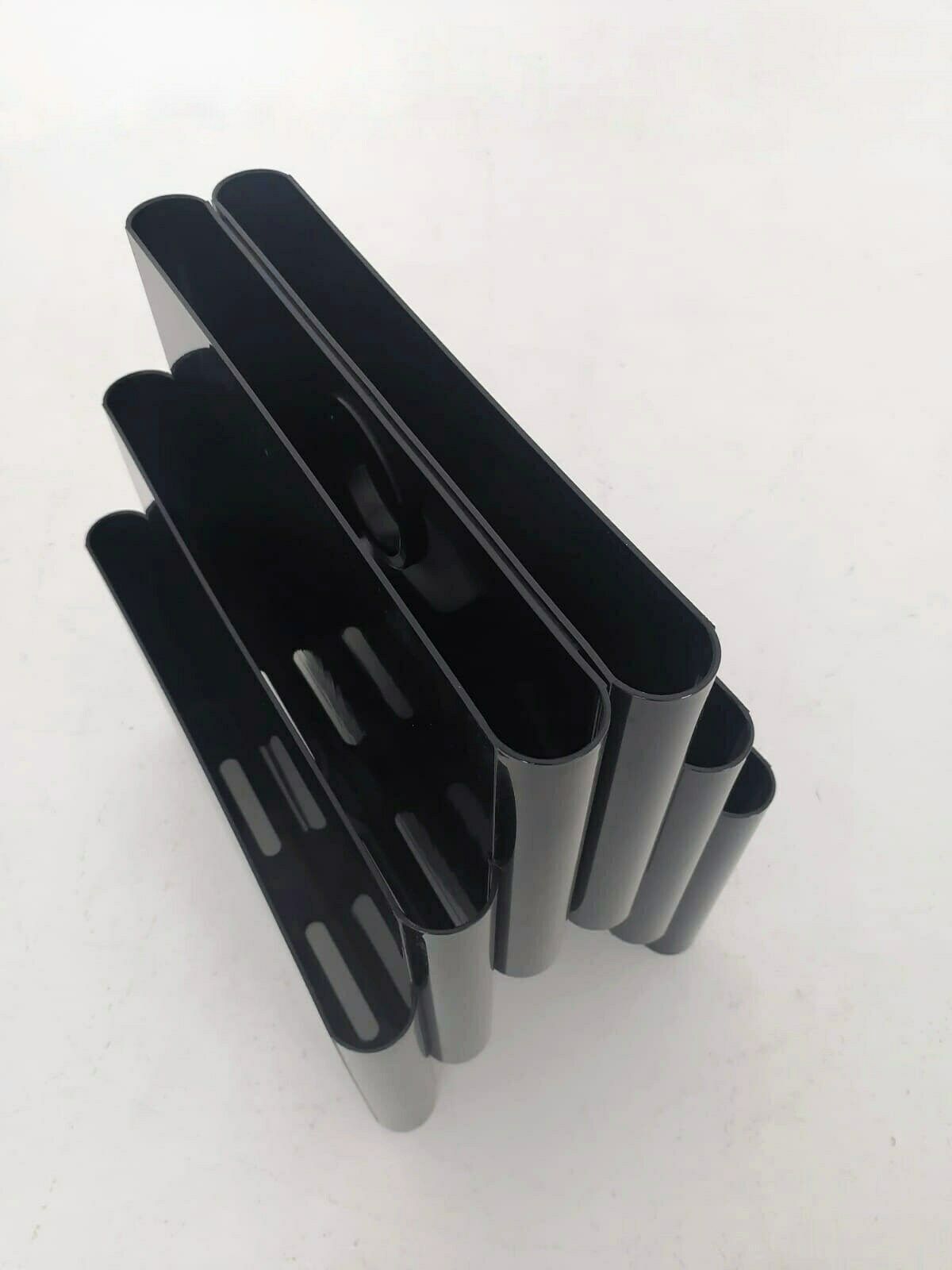 Giotto Stoppino By Kartell Italy Black Plastic Magazine Rack Model 4675 photo Home Decor