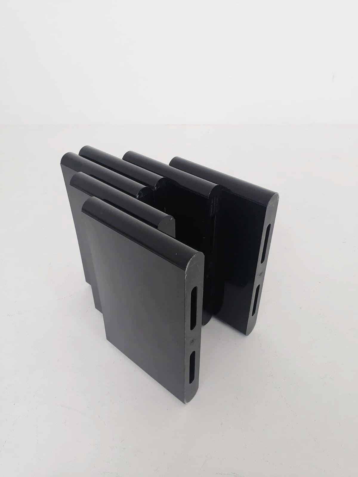 Giotto Stoppino By Kartell Italy Black Plastic Magazine Rack Model 4675 photo buy