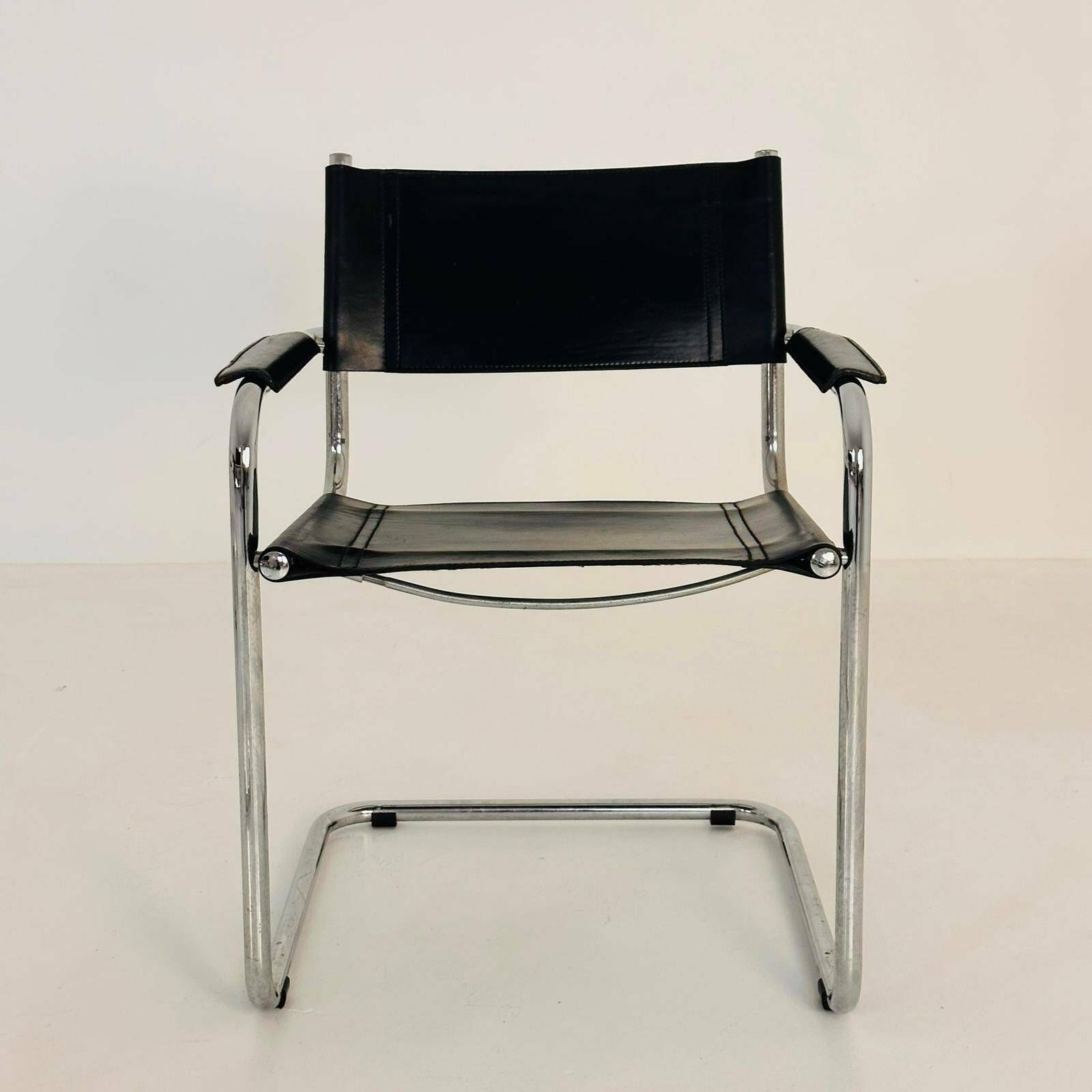 Set Of 4 Model Mg5 Centro Studi Desk Chair By Mart Stam & Marcel Breuer For Matteo Grassi, 1970s photo buy