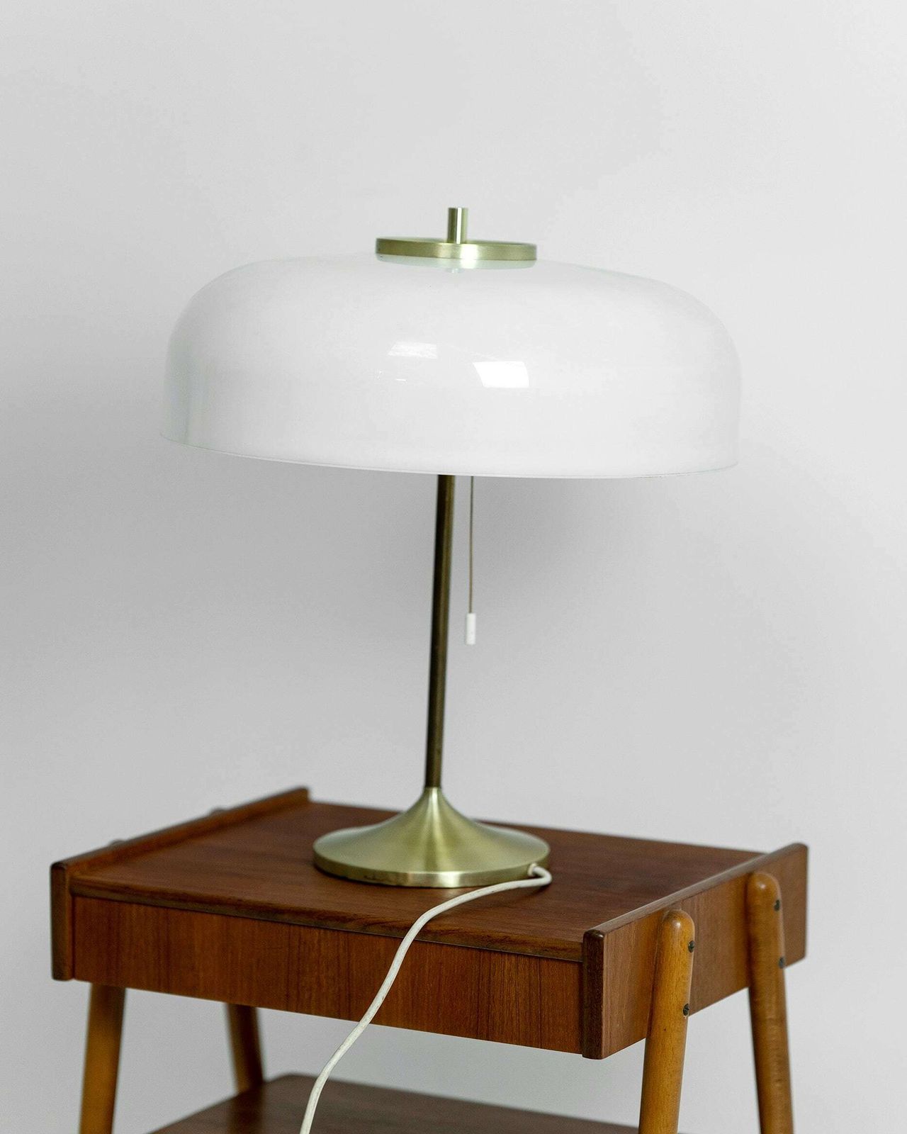 Rare Mid Century German Mushroom Brass & Plastic Table Lamp By Cosack Leuchten, Germany 1970s photo Lighting