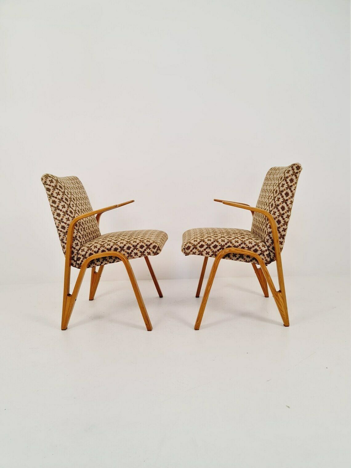 Pair Of Konkav Armchairs By Paul Bode For Federholzgesellschaft From The 50s photo 1775.0
