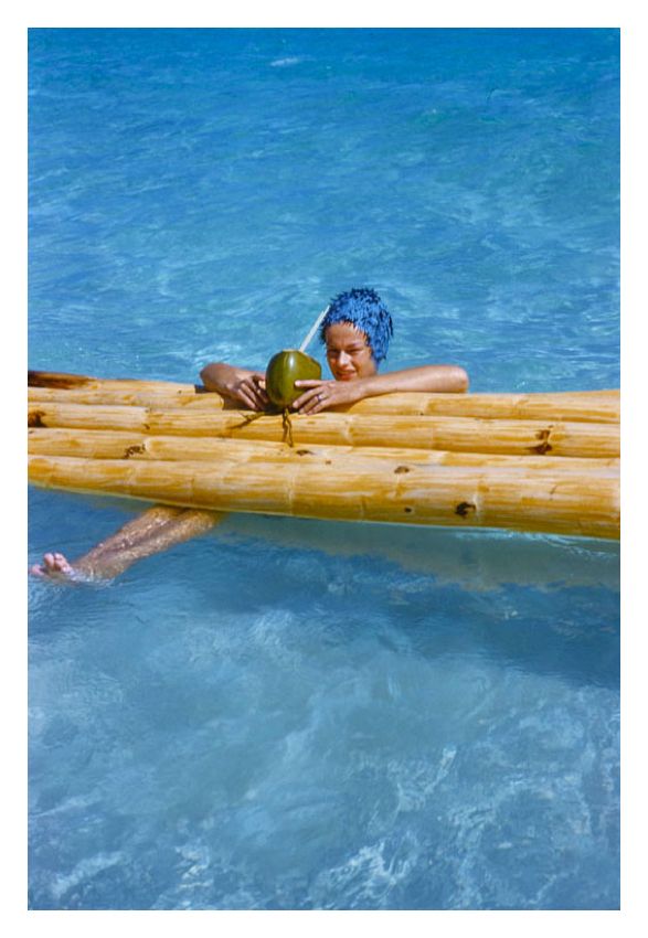 Drinks In The Pool At The Mill Reef By Toni Frissell Oversize Archival Pigment Print Framed In White photo furniture