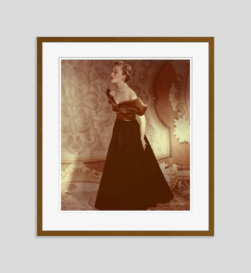 Evening Gown By Toni Frissell Oversize Archival Pigment Print Framed In Brown