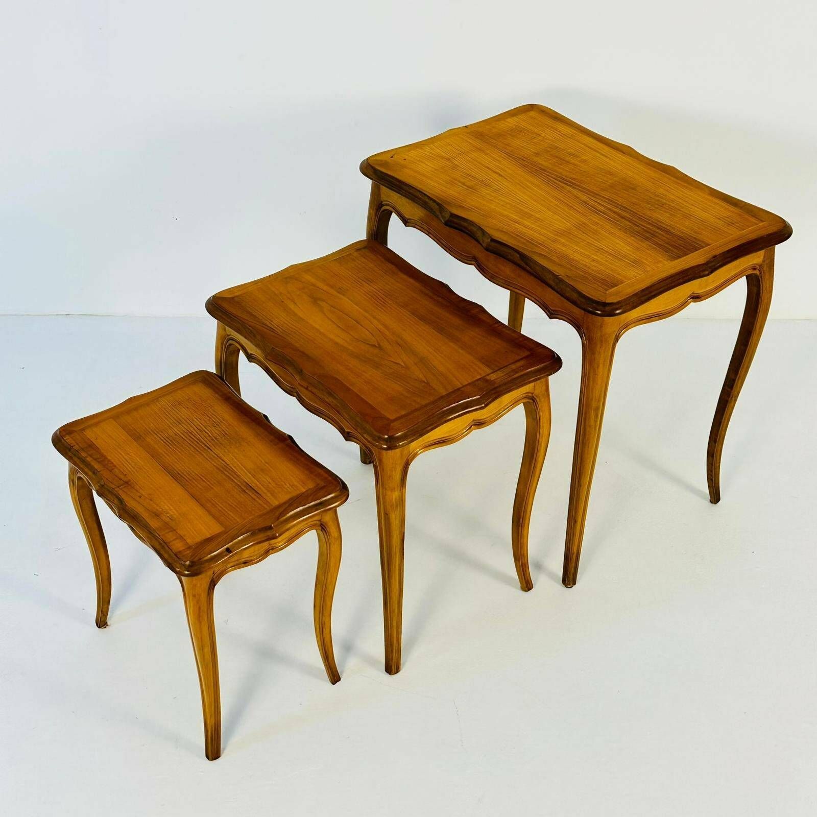 Antique French Nesting Tables, 1930s, Set Of 3 photo buy