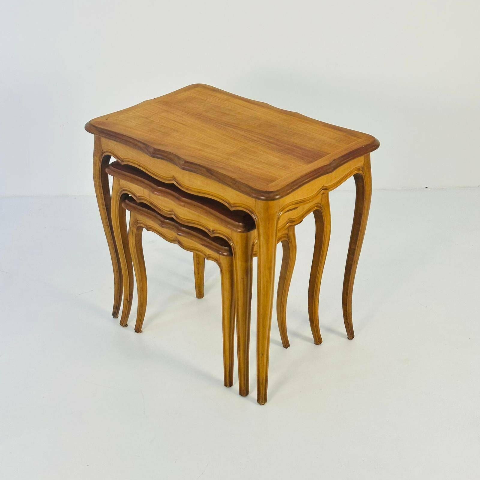 Antique French Nesting Tables, 1930s, Set Of 3 photo vintage