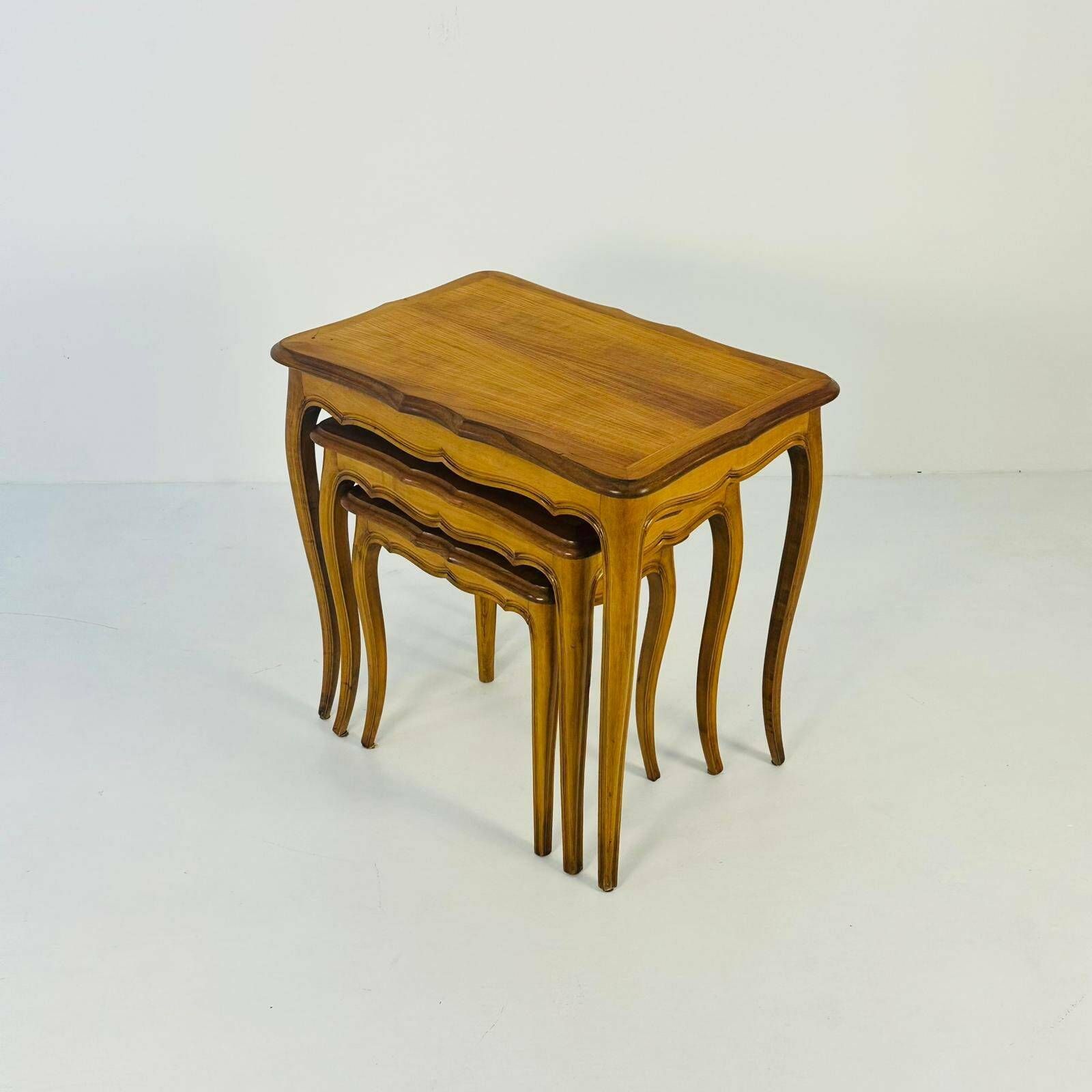 photo furniture Antique French Nesting Tables, 1930s, Set Of 3