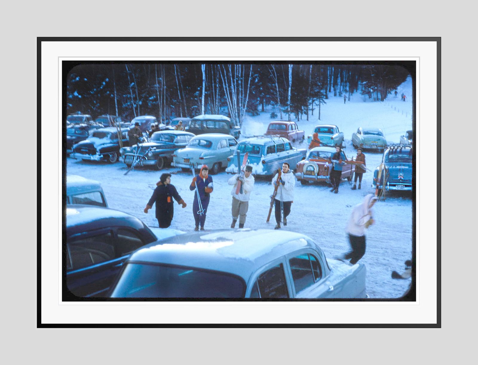 Gathering For A Days Skiing By Toni Frissell Oversize Archival Pigment Print Framed In Black