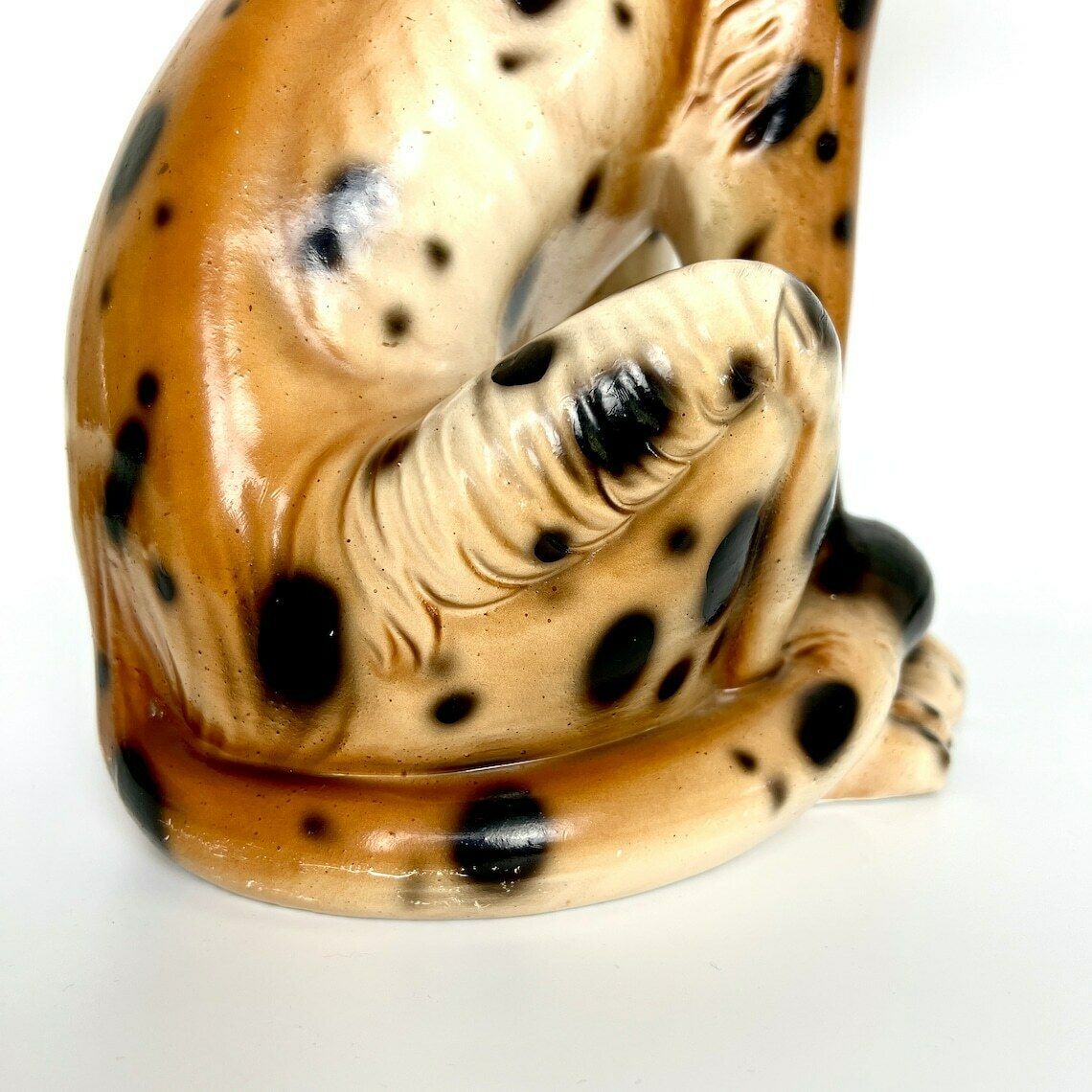 photo for sale Xl Vintage Hand Painted Ceramic Tiger Figurines 1970s
