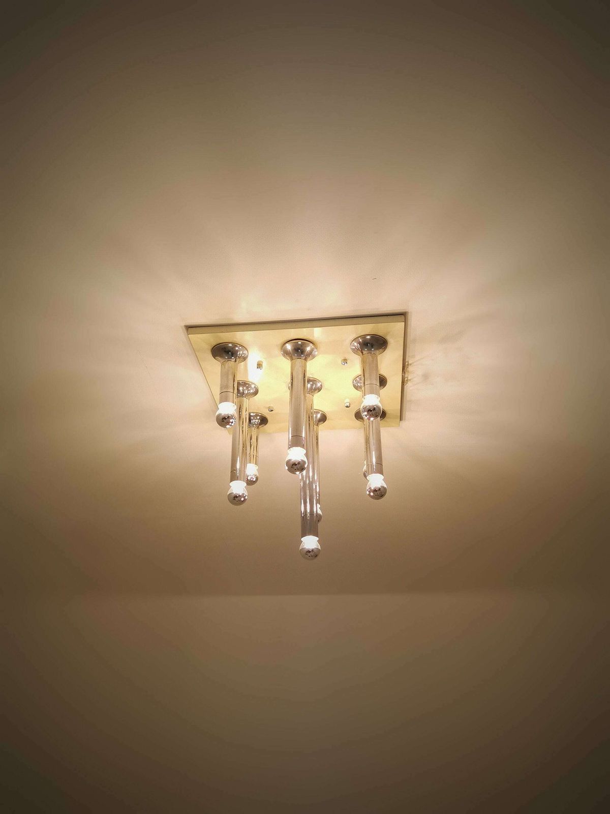 Rare Vintage Large Chandelier, Ceiling Lamp By Motoko Ishii For Staff, 1960s photo for sale