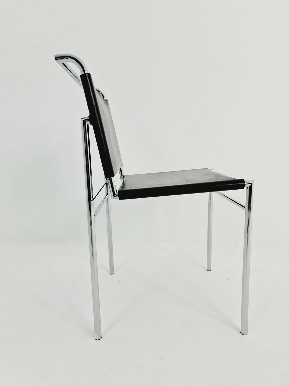 Classicon Roquebrune Chair In Black With Chrome Legs By Eileen Gray, 1970s photo vinterior