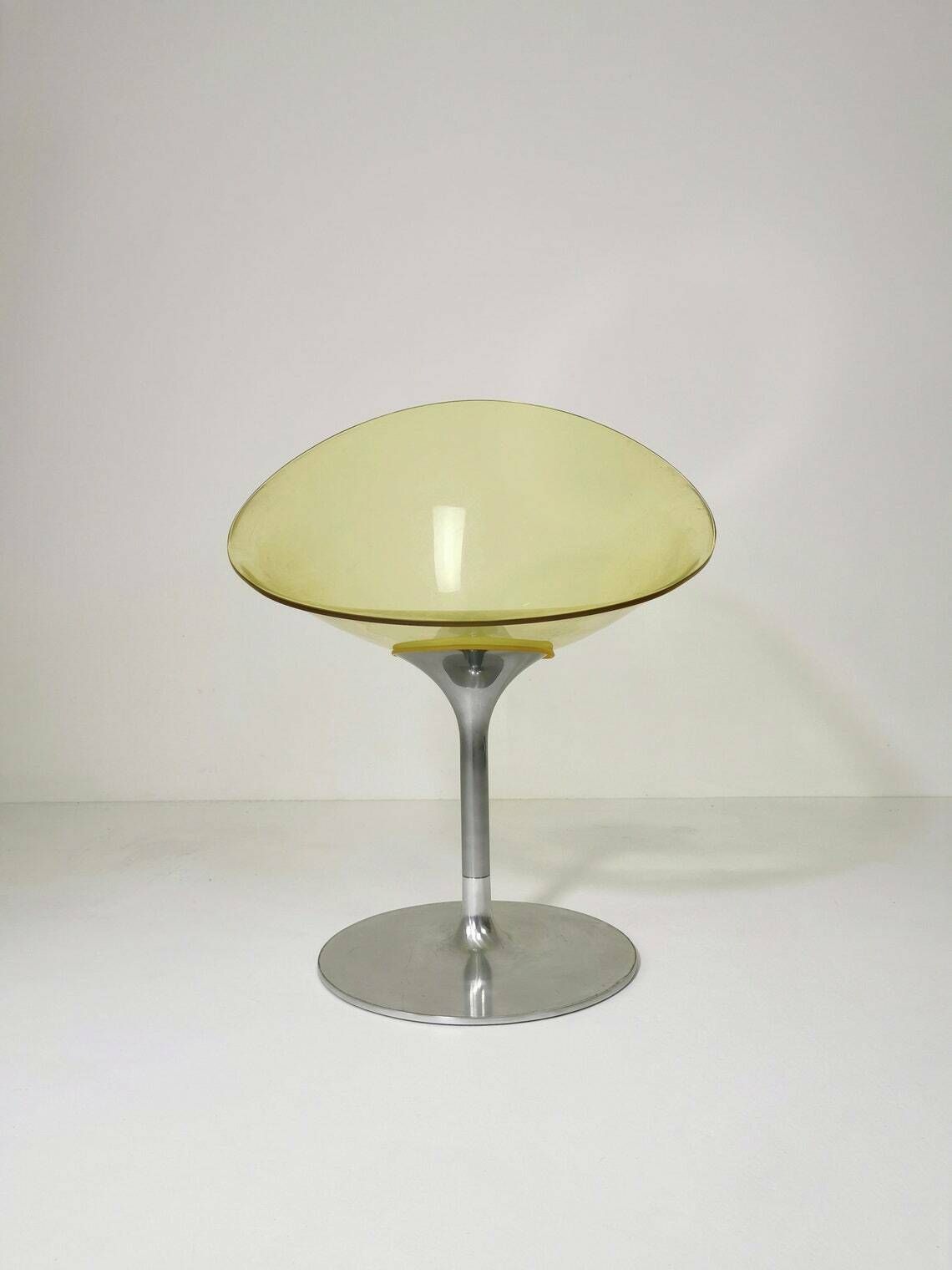 Yellow Eros Chair With Aluminum Swivel Base By Philippe Starck For Kartell. Italy. photo 592.0