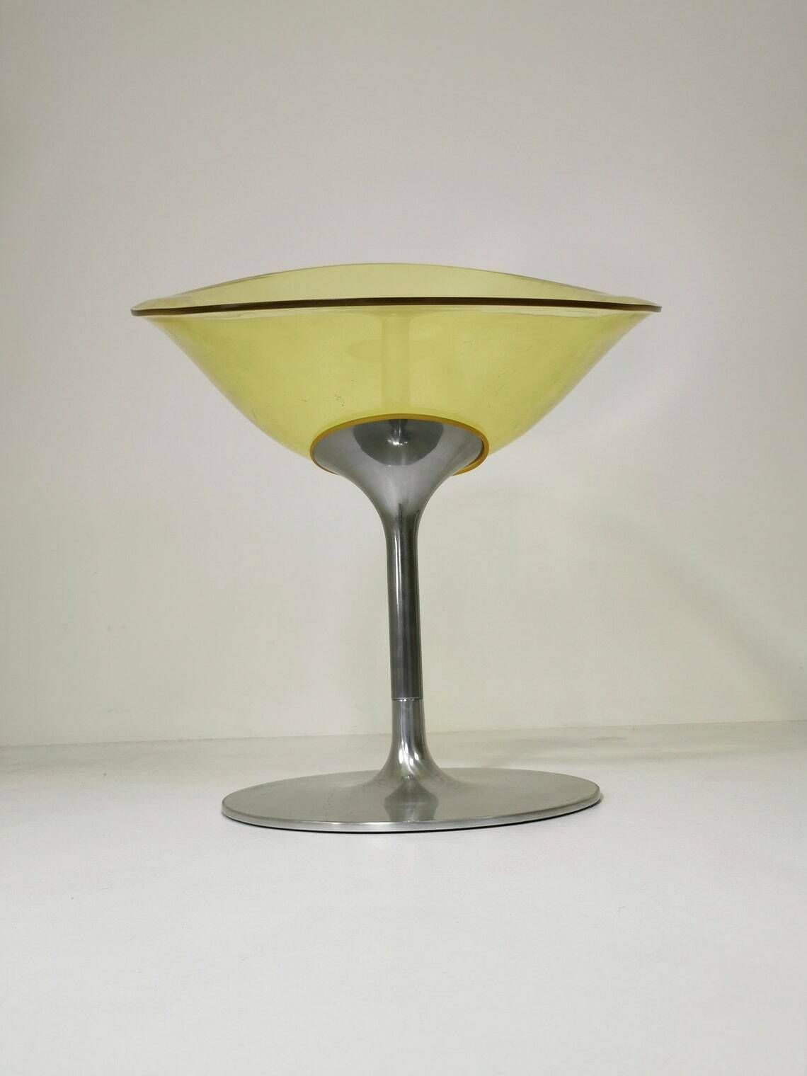 Furniture Yellow Eros Chair With Aluminum Swivel Base By Philippe Starck For Kartell. Italy. photo