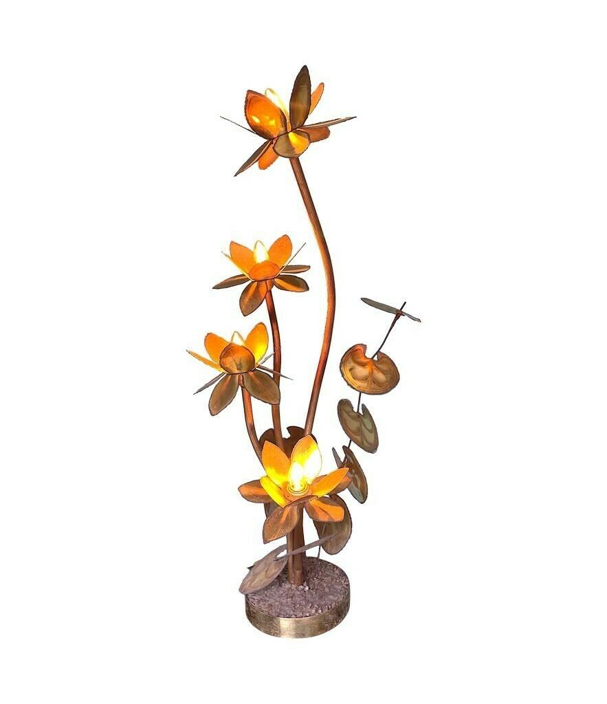 A 1970s French Brass Flower Floor Lamp In The Style Of Maison Jansen photo 1950.0