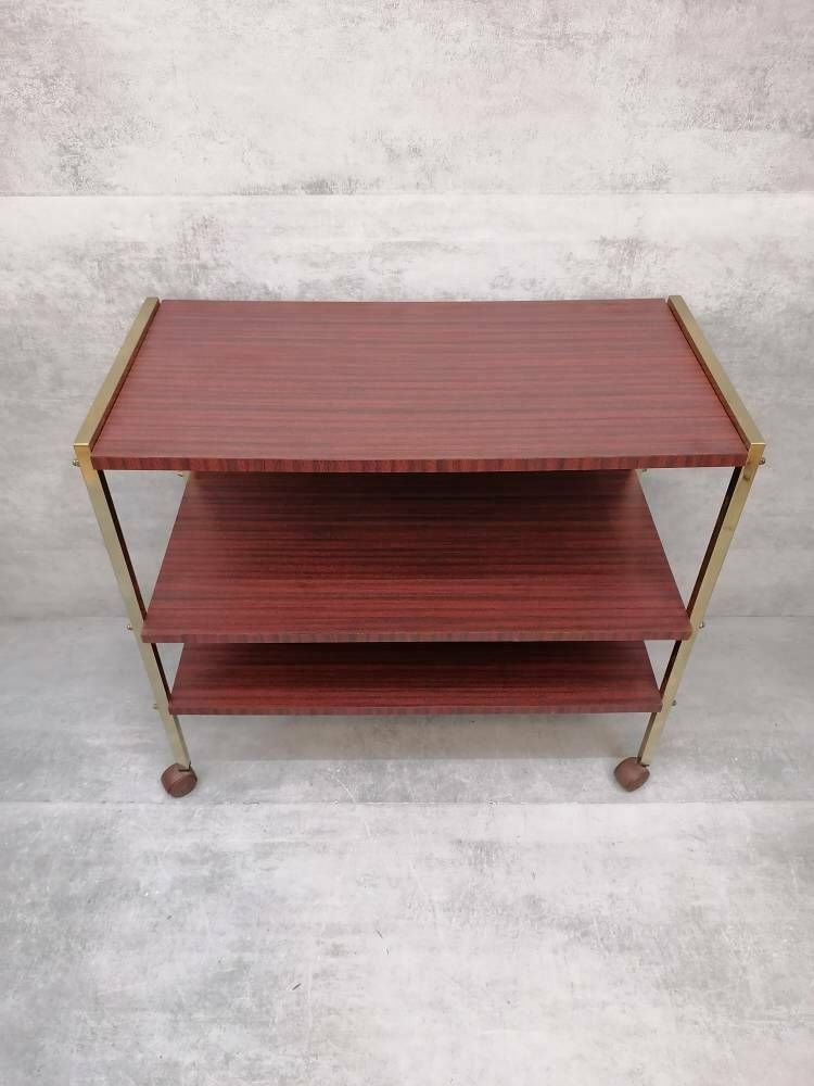Bauhaus Mid Century Service Cart Table & Trolly 1970s photo for sale