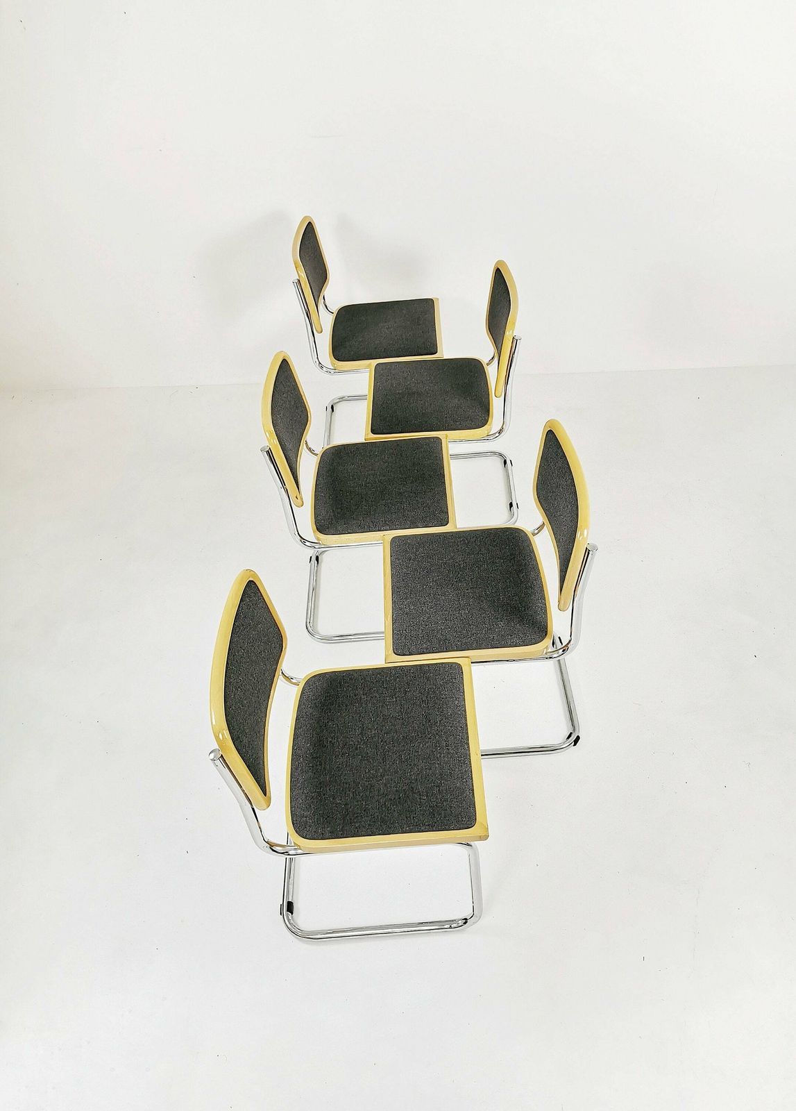photo furniture Set Of 5 Marcel Breuer B32 Upholstered Cesca Chair, Bauhaus Design By Bene