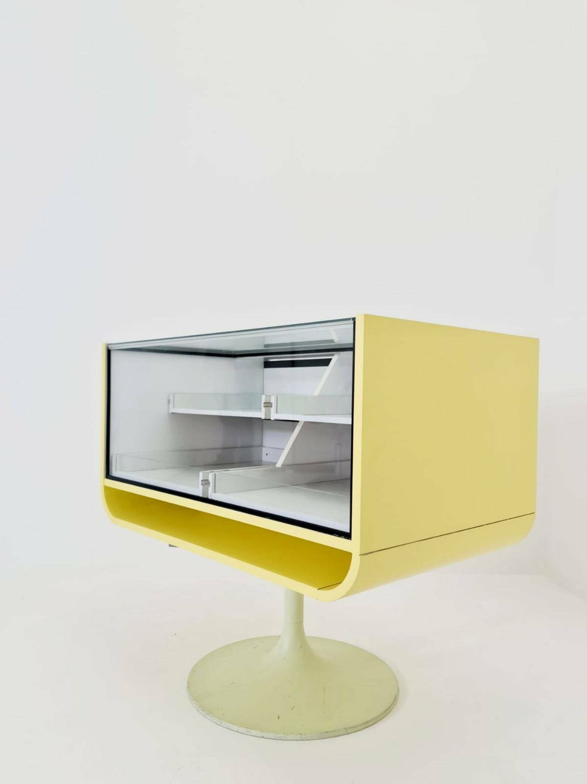 Space Age Mid Century Tulip Show Case Drawers With Glass Front 1970s photo for sale