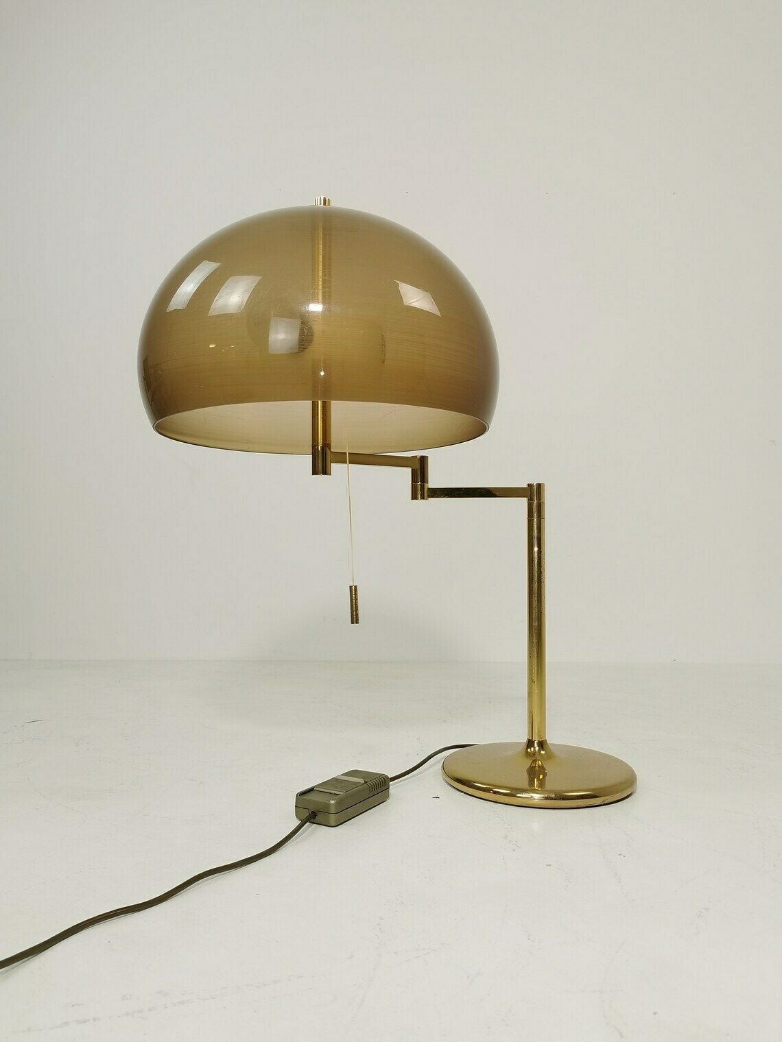 Large Mid Century Swiss Brass Mushroom Table Lamp From Swisslamps photo buy
