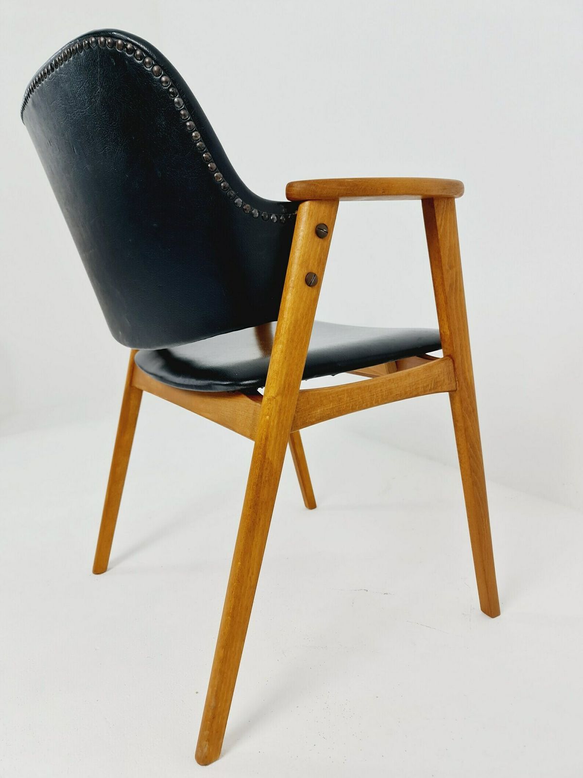 Mid Century Danish Teak And Leather Arm Chair By Erik Kirkegaard For Glostrup 1960s photo buy