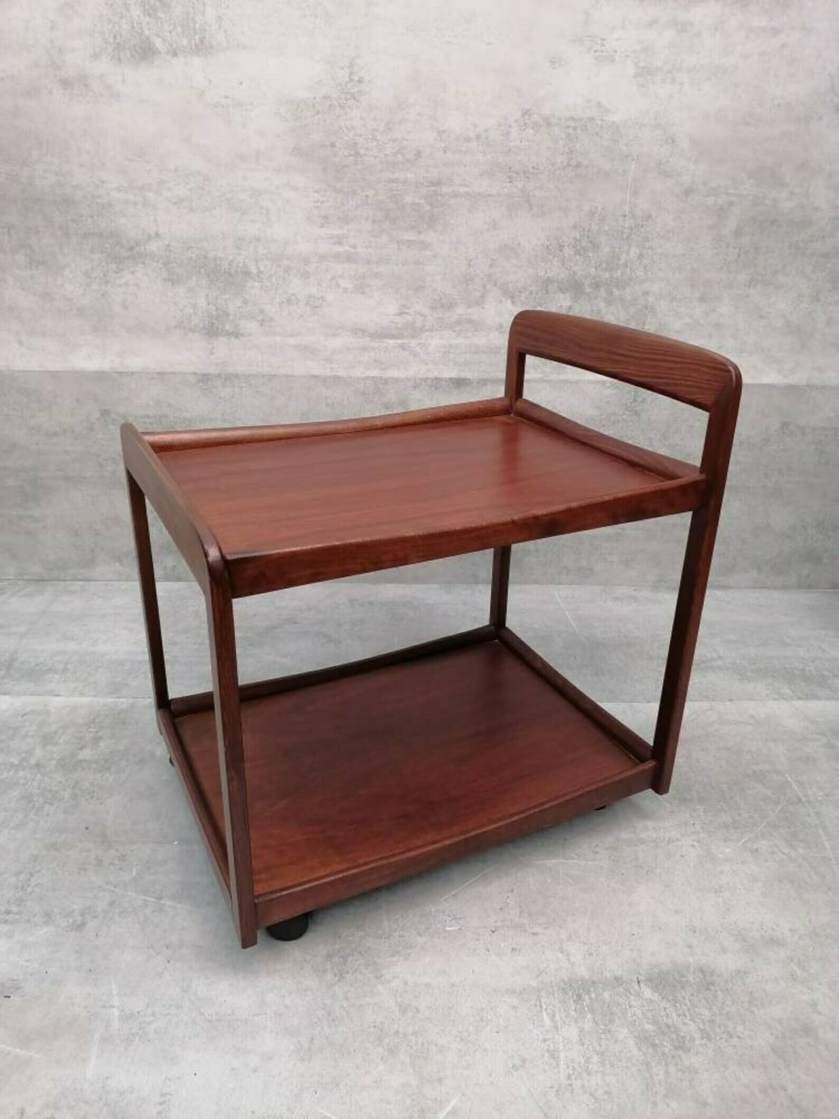 Midcentury Modern Danish Serving Bar Cart Trolley In Teak 1960s