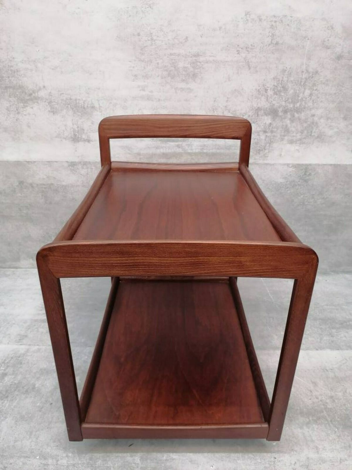 Midcentury Modern Danish Serving Bar Cart Trolley In Teak 1960s photo vintage